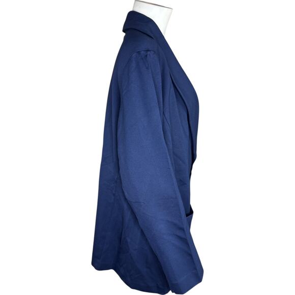 GRAVER Susan Graver Navy Shawl Collar Blazer 2X Petite NWOT Ponte Knit Classic - Picture 3 of 14